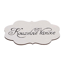 Cedulka "Kouzelné Vánoce" - dřevo, bílá, v sáčku 12 ks, cena za 1 ks Cedulka "Kouzelné Vánoce" - dřevo, bílá, v sáčku 12 ks, cena za 1 ks