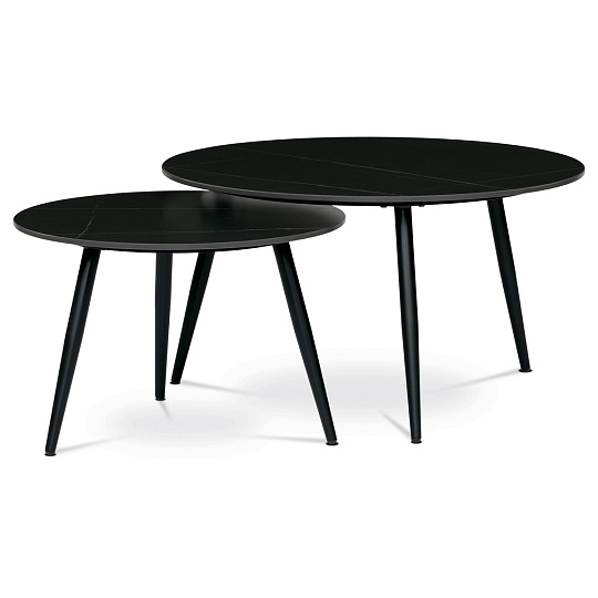 Konferenční stolek 80x80x45cm, slinutá keramika, mramor, AHG-403 BK