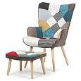 Relaxační křeslo, vícebarevná, látka, AK-305B PW2