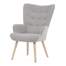 Relaxační křeslo, šedá, látka bouclé, AK-309 GREY2 Relaxační křeslo, šedá, látka bouclé, AK-309 GREY2