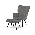 Relaxační křeslo, šedá, manšestrová látka, AK-L7285 GREY6