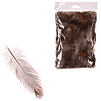 Peří přírodní - na aranžování, hnědé, cena za balení (10 g)