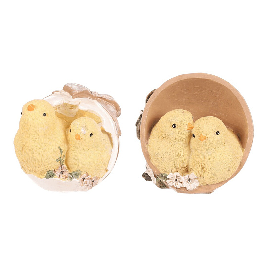 Kuřátka v květináči/ve vajíčku - polyresin, cena za 1 ks