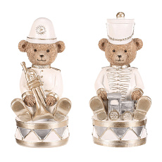 Medvěd v uniformě - polyresin, krémovo-zlatý, mix 2, cena za 1 ks Medvěd v uniformě - polyresin, krémovo-zlatý, mix 2, cena za 1 ks