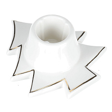 Svícen na kónickou svíčku - porcelán, tvar stromku, bílý Svícen na kónickou svíčku - porcelán, tvar stromku, bílý