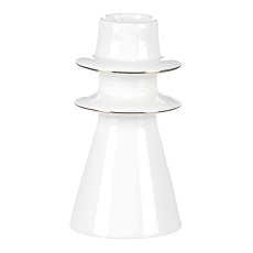 Svícen na kónickou svíčku - porcelán, vysoký, bílý Svícen na kónickou svíčku - porcelán, vysoký, bílý