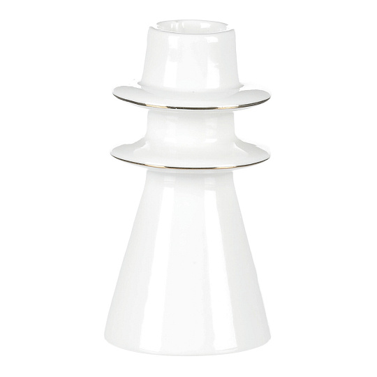 Svícen na kónickou svíčku - porcelán, vysoký, bílý Svícen na kónickou svíčku - porcelán, vysoký, bílý