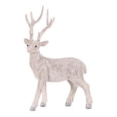 Jelen - polyresinová figurka, stojící, vel. XL, bílý Jelen - polyresinová figurka, stojící, vel. XL, bílý