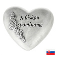 Srdce s růží - polyresin, SK nápis