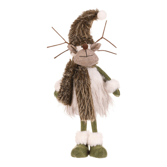 Sob - látková figurka, stojící, bílo-zelená