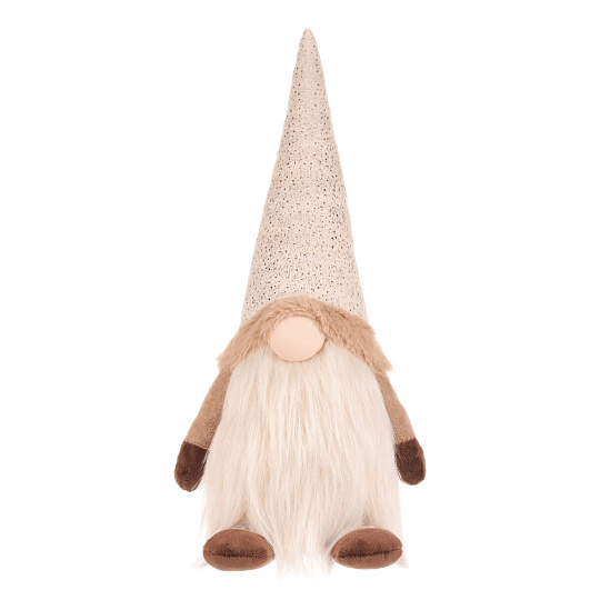 Skřítek - látková figurka, stojící, béžovo-hnědá Skřítek - látková figurka, stojící, béžovo-hnědá