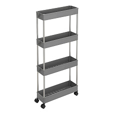 Pojízdný úložný vozík, plast, šedá, APV-E1008 GREY
