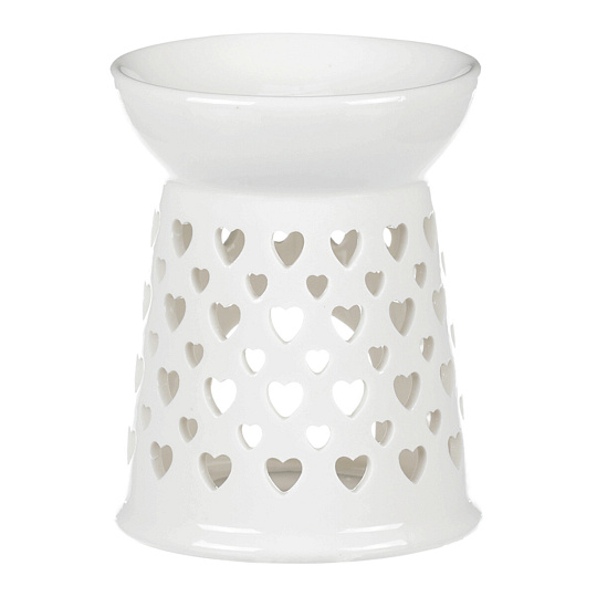 Aromalampa - porcelánová, se srdíčky, barva bílá Aromalampa - porcelánová, se srdíčky, barva bílá