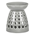 Aromalampa - porcelánová, kulaté otvory, barva šedá