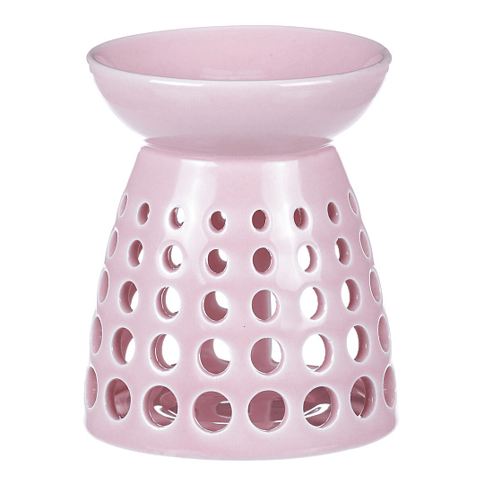 Aromalampa - porcelánová, kulaté otvory, barva růžová