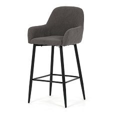 Barová židle, šedá, látka,AUB-V4009 GREY6