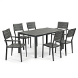 Zahradní sestava 156x78x74cm, polywood, šedá, AZS-B1656 GREY
