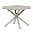 Zahradní stůl 110x110cm, hliník, polywood, béžová, AZT-S1430 CRM