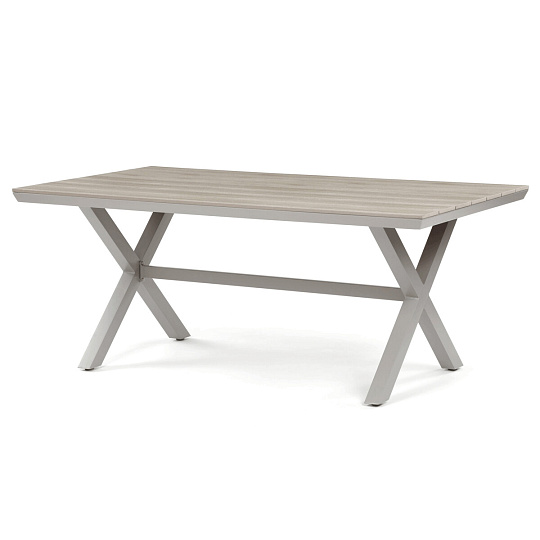 Zahradní stůl 180x100cm, hliník, polywood, béžová, AZT-S1510 OAK