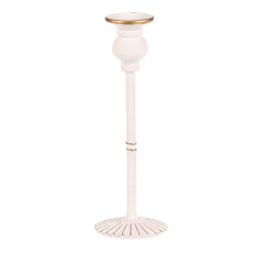 Svícen kovový - 24 cm, na kónickou svíčku, bílý Svícen kovový - 24 cm, na kónickou svíčku, bílý