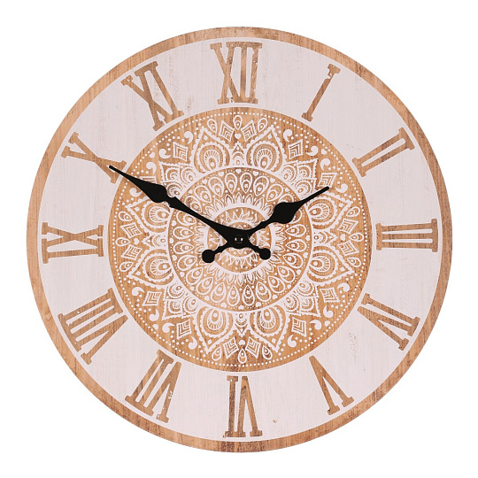 Hodiny nástěnné - pr. 34 cm, MDF, motiv mandaly