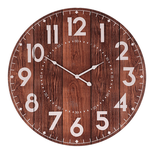 Hodiny nástěnné - pr. 58 cm, hnědé, MDF, imitace dřeva Hodiny nástěnné - pr. 58 cm, hnědé, MDF, imitace dřeva