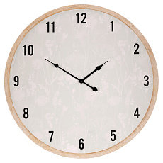 Hodiny nástěnné - pr. 58 cm, MDF, jemný květinový vzor