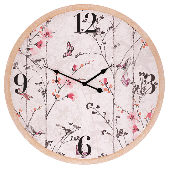 Hodiny nástěnné - pr. 58 cm, MDF, rozkvetlá louka Hodiny nástěnné - pr. 58 cm, MDF, rozkvetlá louka