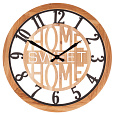 Hodiny nástěnné - pr. 60 cm, kov a MDF, "SWEET HOME"