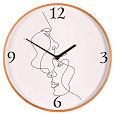 Hodiny nástěnné - pr. 40 cm, MDF a dřevěný rám, motiv tváří