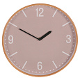 Hodiny nástěnné - pr. 32 cm, MDF a dřevěný rám, barva béžová