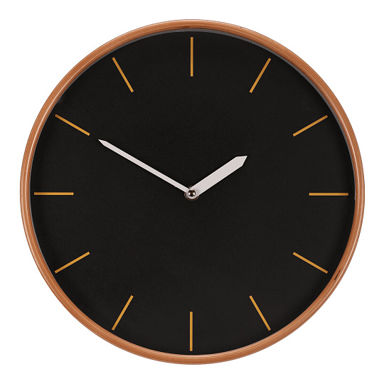 Hodiny nástěnné - pr. 32 cm, MDF a dřevěný rám, černé