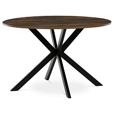 Stůl jídelní kulatý, 120x120x75,5 cm, MDF staré dřevo, černé kovové nohy Stůl jídelní kulatý, 120x120x75,5 cm, MDF staré dřevo, černé kovové nohy