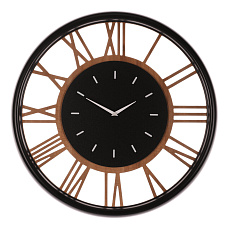 Hodiny nástěnné - pr. 60 cm, MDF a kov, římské číslice