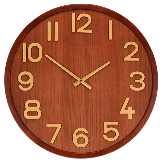 Hodiny nástěnné - pr. 60 cm, dřevo a MDF, imitace dýhy