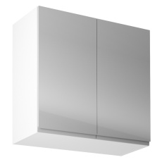 Horní skříňka, bílá / šedý extra vysoký lesk, AURORA G80 Horní skříňka, bílá / šedý extra vysoký lesk, AURORA G80