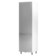 Skříňka na lednici, bílá / šedá extra vysoký lesk, levá, AURORA D60ZL Skříňka na lednici, bílá / šedá extra vysoký lesk, levá, AURORA D60ZL
