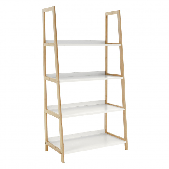 4-policový regál, bílá / přírodní, KOEN TYP 2 4-policový regál, bílá / přírodní, KOEN TYP 2