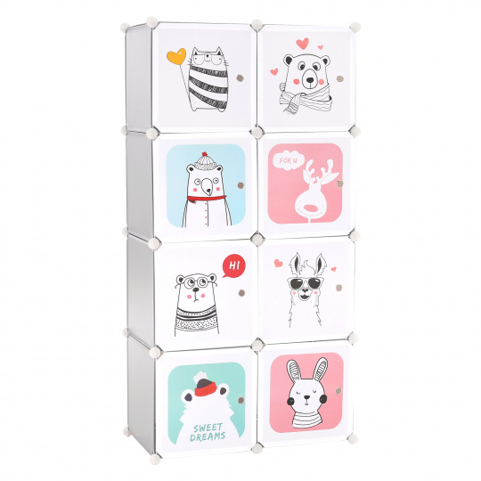 Dětská modulární skříň, šedý / dětský vzor, ATREY Dětská modulární skříň, šedý / dětský vzor, ATREY