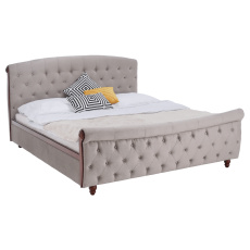 Postel s úložným prostorem, 180x200, šedohnědá Taupe Velvet látka, BARETO