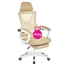 Kancelářské křeslo, béžová/bílá, nosnost 150 kg, MALVIN Kancelářské křeslo, béžová/bílá, nosnost 150 kg, MALVIN