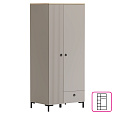 Skříň, šedohnědá Taupe/dub silverjack, DOMCA 2D1S