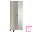 Skříň se zrcadlem, šedohnědá Taupe/dub silverjack, DOMCA 2D