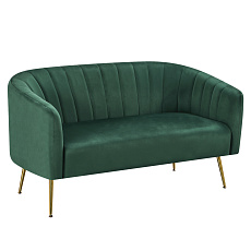Designový 2-sed, tmavě zelená Velvet látka/gold chrom-zlatý, BAGY