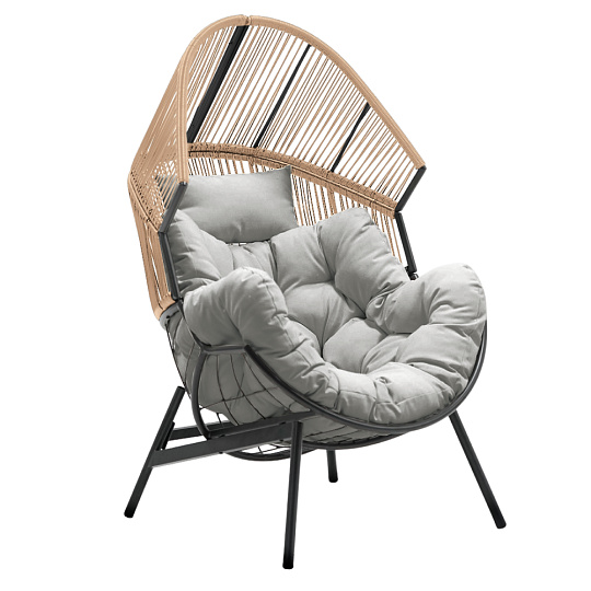 Zahradní křeslo, hnědá/šedá, NEO