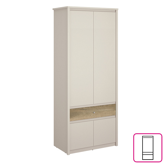 Skříň, kašmír/dub evoke, KAROS 4D1S