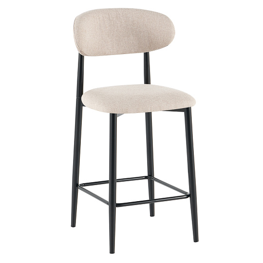Barová židle, béžová látka/černá, ZAJDA TYP 2 Barová židle, béžová látka/černá, ZAJDA TYP 2