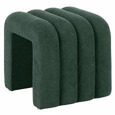 Designový taburet, tmavě zelená látka, SUNDO