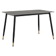 Jídelní stůl, šedý mramor/černá/zlatá, 121x71 cm, FLORENC TYP 1