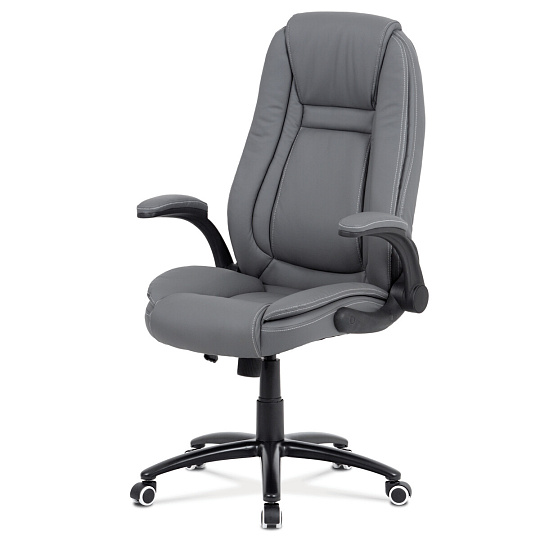 Kancelářské křeslo, houpací mechanismus, šedá ekokůže, KA-G301 GREY